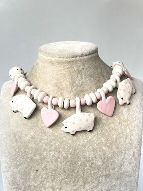 Bean Finneran Necklace Ruby Z Necklace Necklace Ceramic Pigs